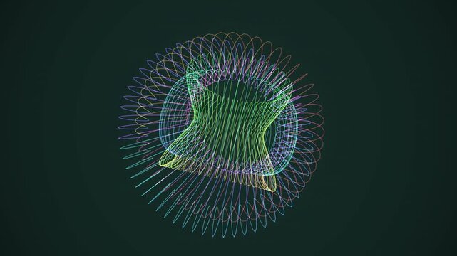 Mesmerizing 4K UHD loop of a glowing copper clifford torus morphing through an abstract topology field with an elegant inner glow. Ideal for meditation background, data visualization. 4K UHD.