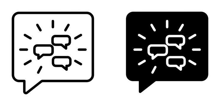Chat bubbles icon set communication, UI and web interface design