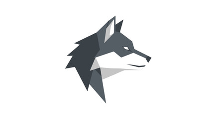 Grey geometric wolf head profile logo icon © M LAZIM