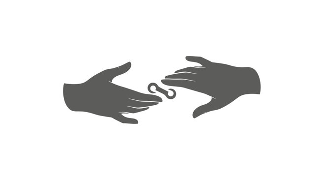 Hands forming chain link connection and unity symbol