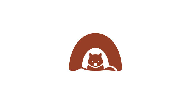 Groundhog emerging from burrow icon