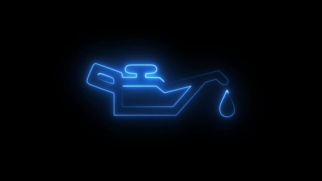 Blue oil can icon animation for industrial and maintenance themes