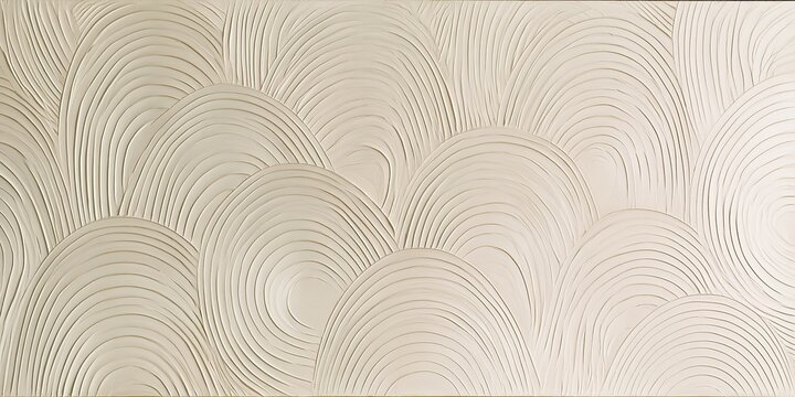 Almost White Beige Subtle Texture Curved Arches Interlocking Wave Pattern Relief Shadows Highlights Uniform Full Frame