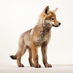 Fototapeta premium Baby wolve wildlife standing mammal.