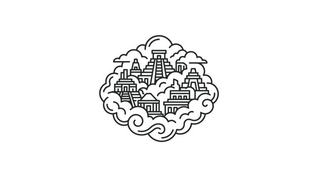 Cityscape in a brain bubble.