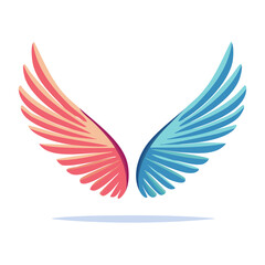 Fototapeta premium Colorful Angel Wings Illustration