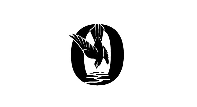 Black and white bird silhouette logo design.