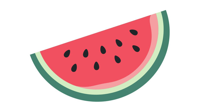 Watermelon slice, pink fruit, summer food, fresh icon, vector illustration