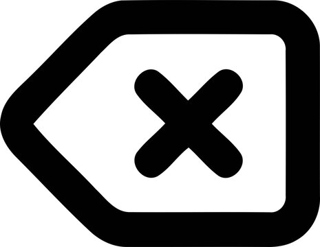 Backspace delete key cross mark line icon