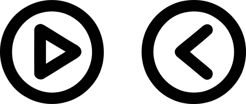 Media player skip track controls line icons