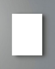 Blank vertical paper sheet mockup floating with soft shadow