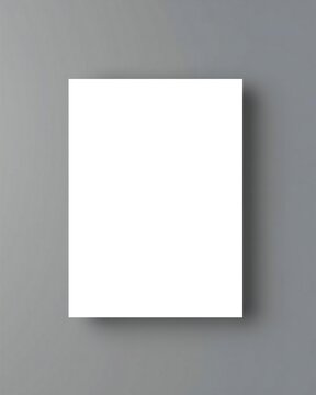 Blank vertical paper sheet mockup floating with soft shadow