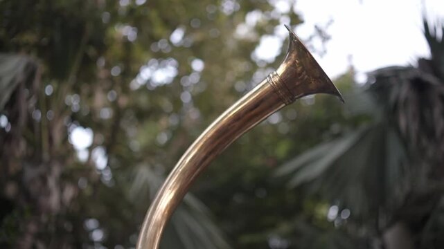 Royal Traditional Bugle Instrument Performance Showcasing Heritage Music, Ceremonial Culture, Brass Sound, and Majestic Celebration Atmosphere