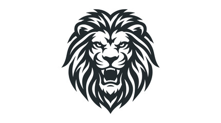 Obraz premium Fierce Lion Head Emblem, Roaring King of Jungle, Majestic Animal Graphic