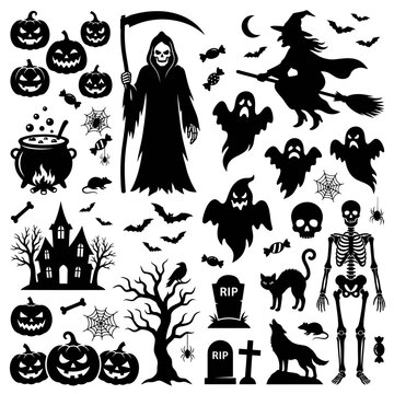 Halloween silhouettes with spook