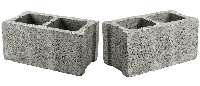 A Set of Gray Concrete Hollow Blocks PNG Image for Masonry Construction Landscaping Retaining Walls Building Foundations and Outdoor Projects

