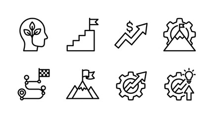 Fototapeta premium Growth success icons on white background