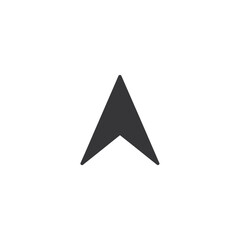 Fototapeta premium Minimalist Black Navigation Arrow Icon Representing Direction and Sailing Racing Buoy Marker for Graphic Design