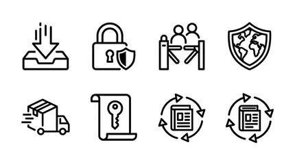Fototapeta premium Product delivery icons on white background