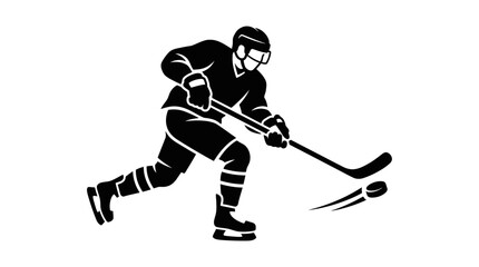 Fototapeta premium Ice Hockey Player Silhouette Action Shot