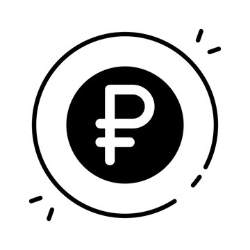 Editable design icon of ruble coin

