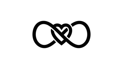 Naklejka premium Infinity Heart Symbol - Eternal Love, Connection, Forever Bond