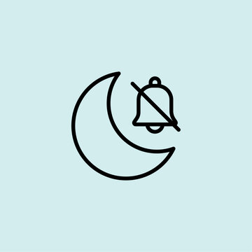 Moon and bell icon symbolizing focus mode and silenced notifications.
