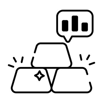 An editable design icon of ingots
