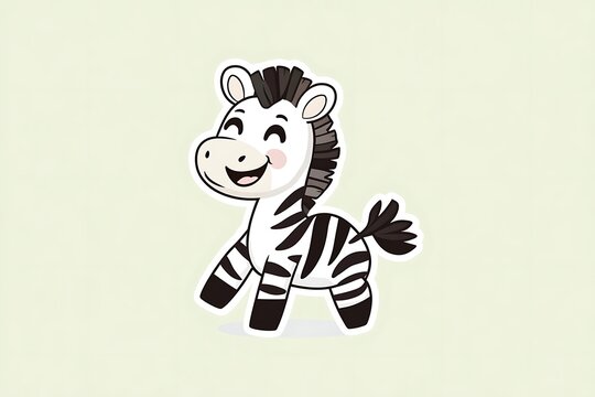 Playful cartoon zebra