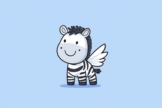 Cute cartoon zebra with wings