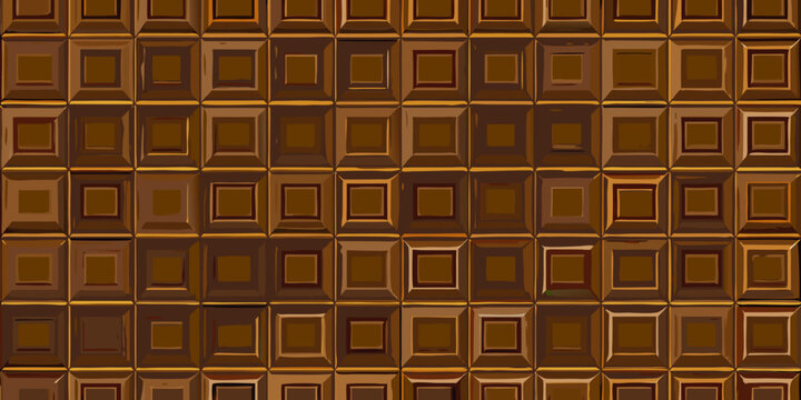 Chocolate bar pattern repeating brown squares with recessed centers