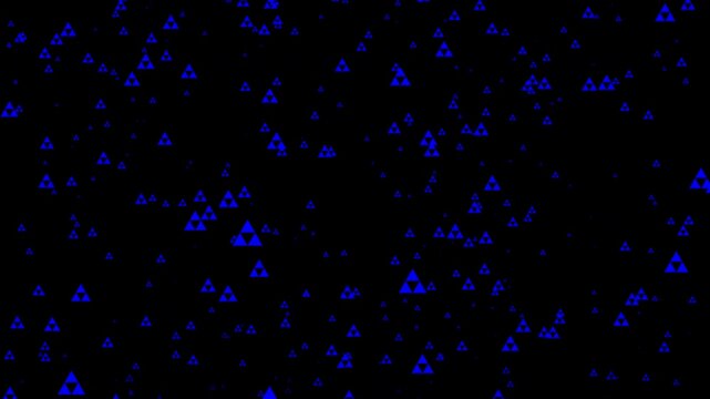 A shower of triforce symbols. Alpha Channel. Seamless loop animation.