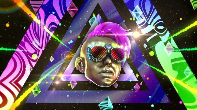 Steampunk Girl Abstract Triangle
