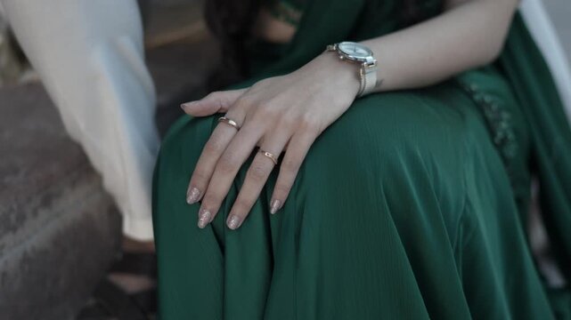 Couple Detail Shots on Wedding Day Featuring Rings, Hands, Outfits, Jewelry, and Romantic Moments Capturing Love and Emotional Connection