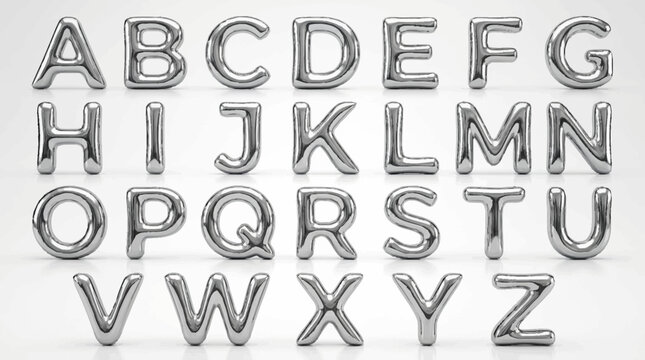 3D vector alphabet letters spelling GO FOR IT on a clean surface