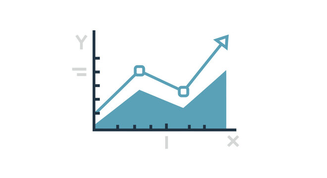 Abstract Mountain Valley Line Graph Illustration.