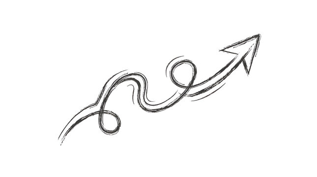 Flecha vector sketch of hand drawn curved arrow pointing up