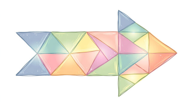 Hand drawn geometric flecha vector arrow pointing right