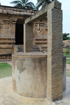 Traditional open stone water well in indian anciant site