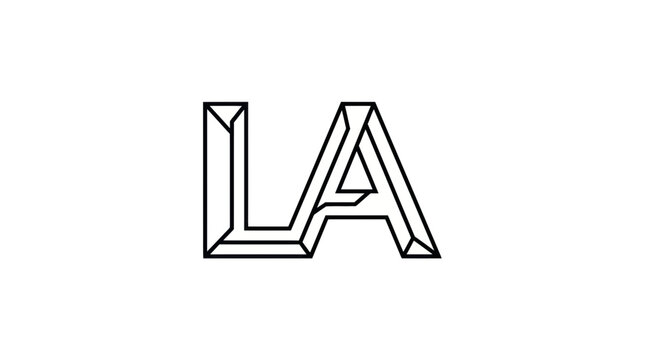 Modern geometric letters la interlocking monogram