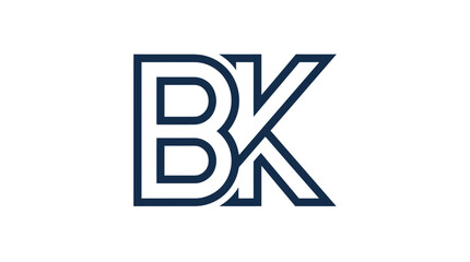Modern interlocking letters b and k monogram logo design © Isun