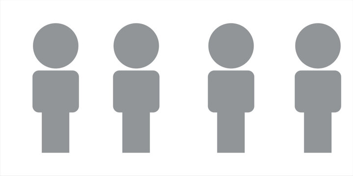 Vector flat illustration in grayscale. Avatar, user profile, person icon, gender neutral silhouette, profile picture. Suitable for social media profiles, icons, screensavers and as a template.