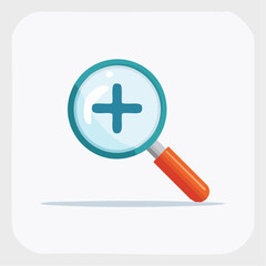Fototapeta premium Magnifying glass with plus sign icon