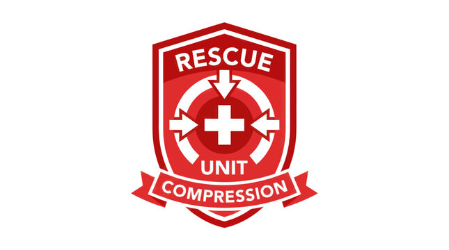 Emergency rescue unit compression shield emblem with medical cross