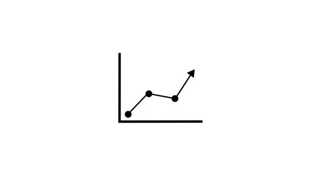 Arrow up business graph icon animation.Gradient, subtle shadow, seamless loop, moving Up on white background.