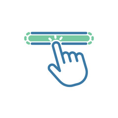 Obraz premium Hand icon clicking on a horizontal toggle switch button.
