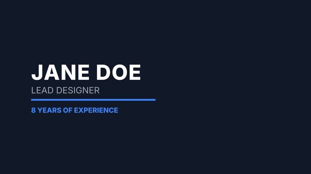Business Card Lead Designer Jane Doe.