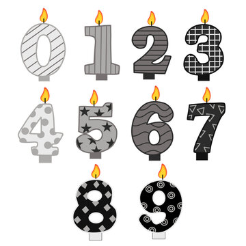 Monochrome candle number design