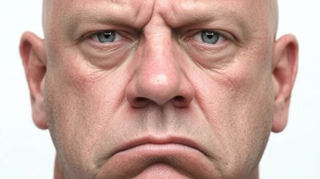 portrait of a stern, annoyed , and bad tempered man