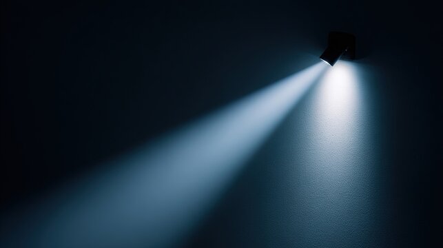 harsh. A spotlight beam chasing a shadow on a plain wall. wellbeing guides, coaching materials, mindfulness programs, designed for coaching and self-improvement content, used by retail merchandisers.